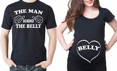Pregnancy Couple T-shirts Man Behind The Belly and Belly True Maternity T-shirt