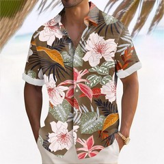 Hawaiian Shirts Men Aloha Summer Casual Beach Button Down Cruise Holiday.