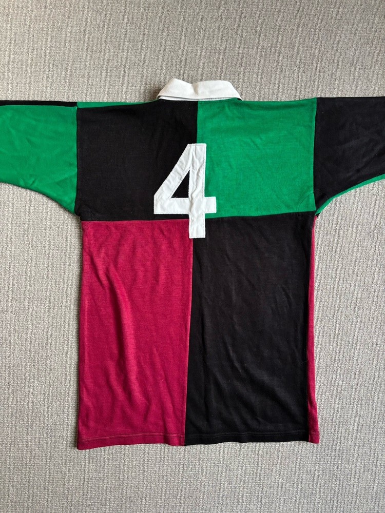 Vintage Heavyweight Rugby Shirt Harlequin Style Stitched Number Size 42” Chest
