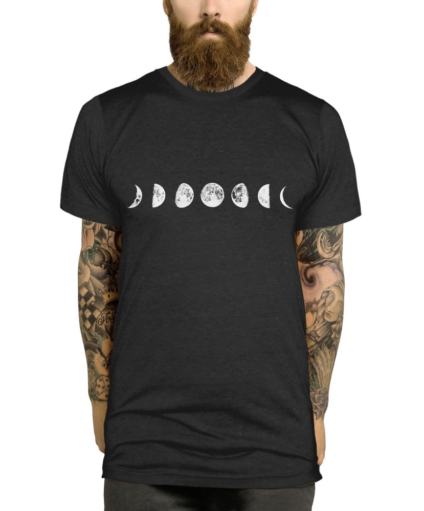 Moon Phases T-Shirt Space Emo Indie Men Women Kid Clothing T Shirt Top L224