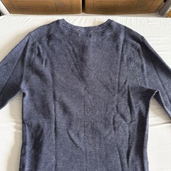 Wallace & Barnes Henley Thermal Mens Large Waffle Knit Workwear Pullover Blue