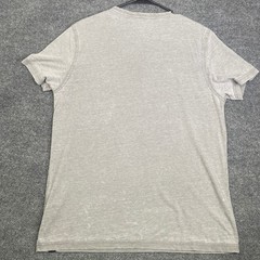 Lucky Brand Mens Venice Burnout Henley Shirt Grey Short Sleeve Size M
