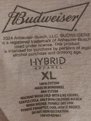 NWT Men’s Budweiser Beer T-Shirt size XL White -5286