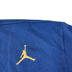 NWT VTG 2007 Nike Air Jordan Navy Blue & Gold Center Jumpman Logo Tee Mens Sz L