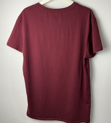 Sik Silk Modern Muscle Fit Mens Maroon T-Shirt Large Embroidered Cotton