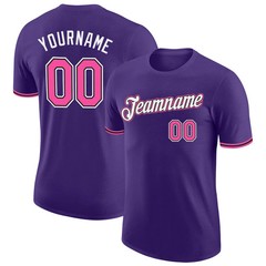 Custom Purple Pink Black Performance T-Shirt Personalized Team Jersey Gift