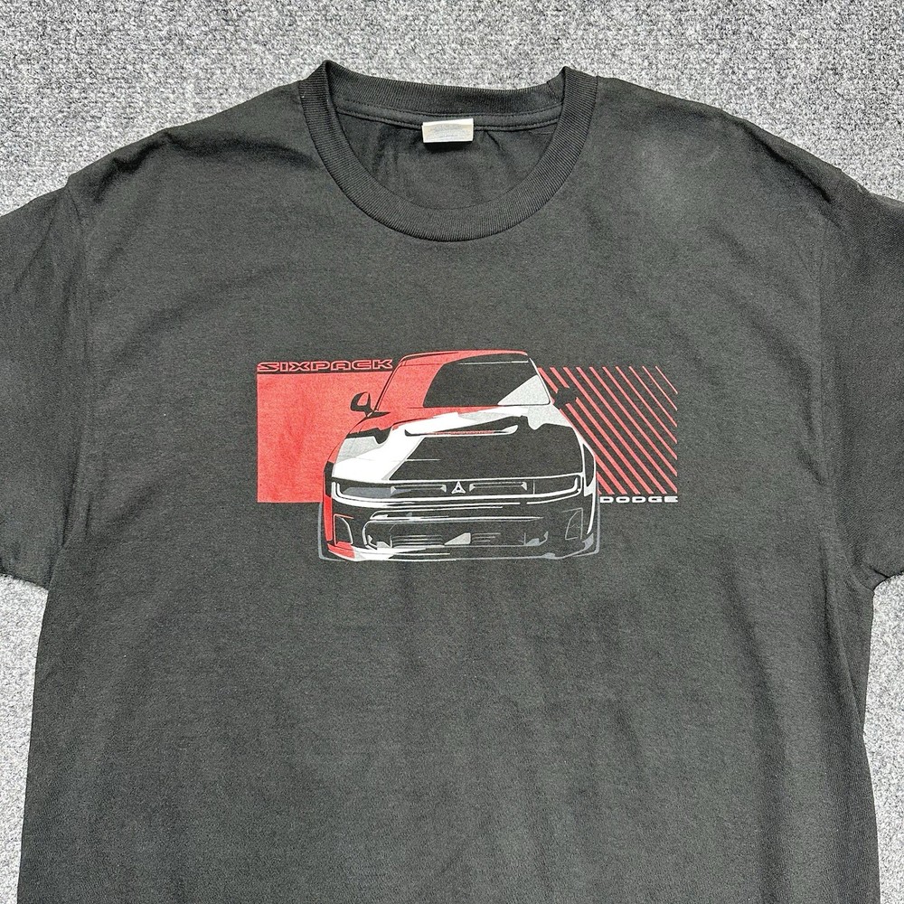 Dodge Charger Six Pack T Shirt Sports Car Short Sleeve Black Adult Large