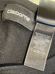 Vintage Claiborne T-Shirt Mens XLarge Ribbed Black Pullover Y2K Cotton Polyester