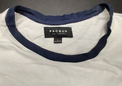 Pacsun Men’s Large White/Red/Green Colorblock Short Sleeve Crew Neck T-Shirt