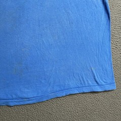 VTG 80s Faded Selvedge Front Pocket Worn Cotton Blank Single Stitch T-Shirt 2XL