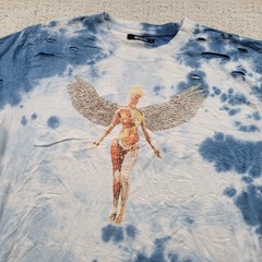 Imperious Shirt Mens XL Blue Tie Dye Angel Graphic Rhinestone Tee Cotton