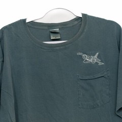 Authentic Pigment Mens Pure Blue T-Shirt Pocket Short Sleeve Round Neck Size XL