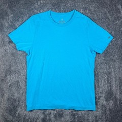 Rhone Reign Short Sleeve Pima Cotton Training T-Shirt Cyan Blue Mens Large