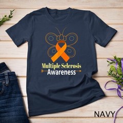 Butterfly Orange Ribbon Multiple Sclerosis Awareness Unisex T-shirt