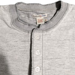 Carbon2Cobalt Thermal Henley Shirt Mens Medium Gray Long Sleeve Elbow Patch