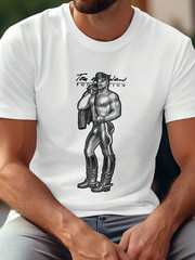New Men’s Sexy White Tom of Finland Foundation Short Sleeve Cotton T-Shirt – Gay