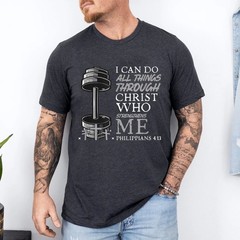 Can Do All Things Weightlifter Christian Gym Bible Verse T-Shirt