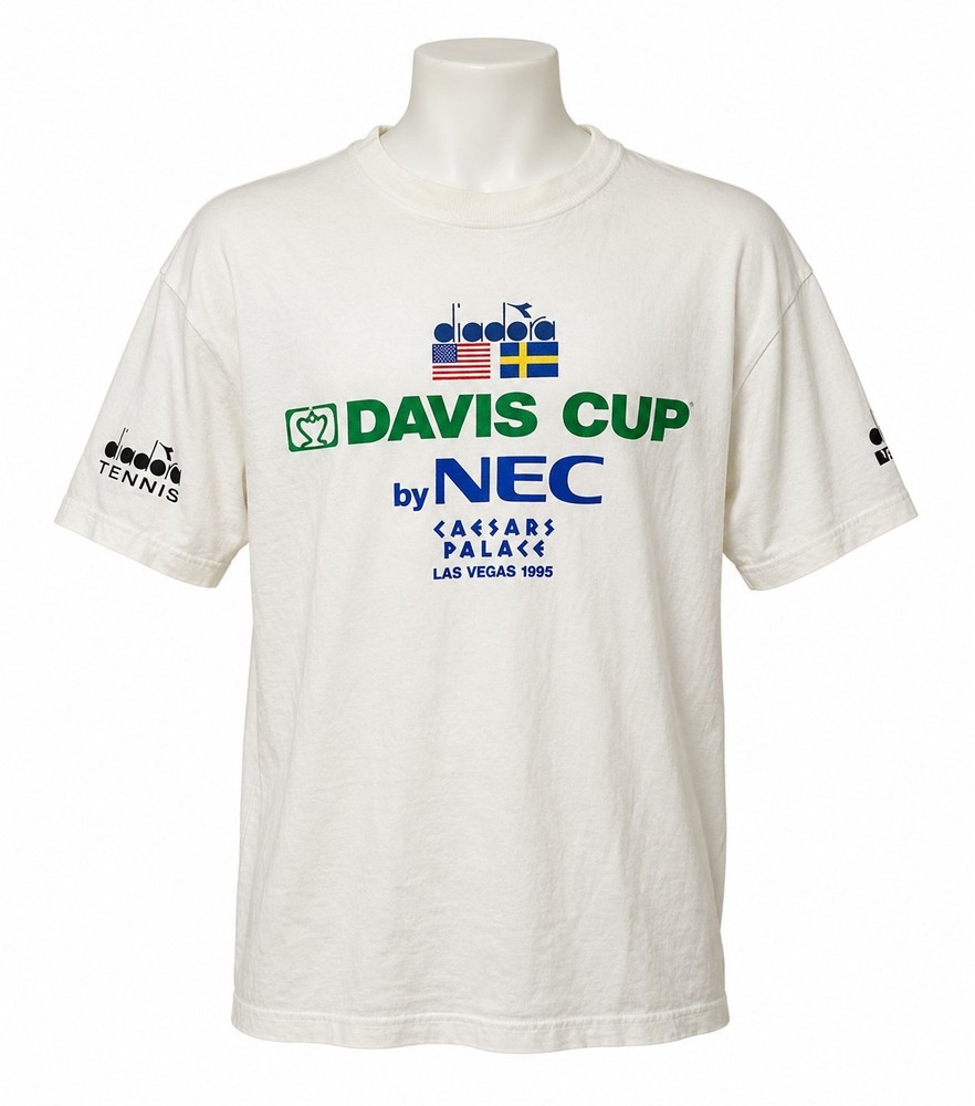 Vintage 1995 Davis Cup NEC Caesars Palace Las Vegas Diadora T Shirt USA XL