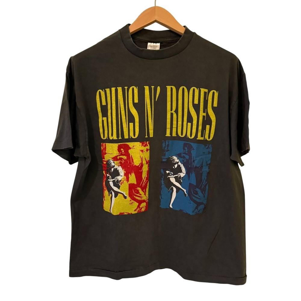 GUNS N ROSES 1992 World Tour VTG 90s Rock Band Single Stitch L T-Shirt REPRINT