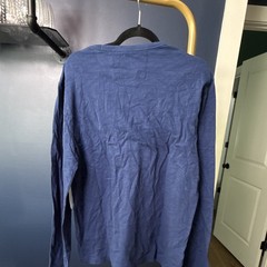 Banana Republic Vintage Tee Men’s Blue Solid Long Sleeve Crew Neck T-Shirt L