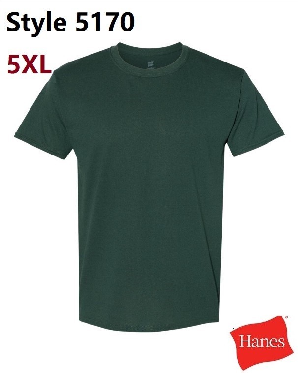 Hanes 5170 5XL EcoSmart Crewneck Short Sleeve Tee Pit to Pit 31″ Deep Forest