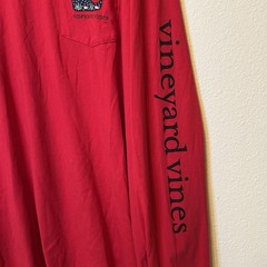 New Vineyard Vines Christmas Whale Shirt 2XL Trees Snow Holiday Red BG24