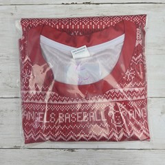 Los Angeles Angels T-Shirt Mens XL Red Holiday Ugly Sweater Print Baseball Tee