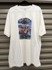 Hanes Heavyweight XL White U.S. Army M.S.C. Graphic Print Crew Neck Tee