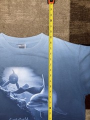 Vintage Sea World Dolphin Shirt Mens Large Two-tone Aquatic Blue