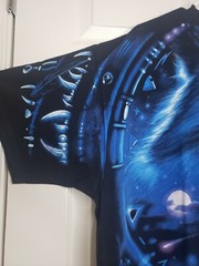 Vintage Liquid Blue Wolf Tee 2XL Shirt 2001 Great Wolf Lodge 2 Sided