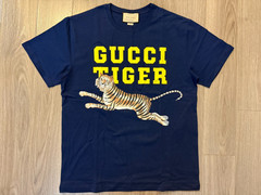 Gucci Tiger Cotton Tee Shirt blue sz S