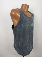 Hawaiian Lava Dyed Tank Top Mens Large Acid Wash Faded Black Surfer Maui Hawaii