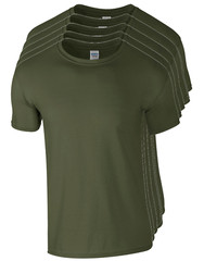 Mens Gildan Softstyle T shirt 5 or 3 Pack Unisex Plain Cotton Bulk T-Shirt Mixed