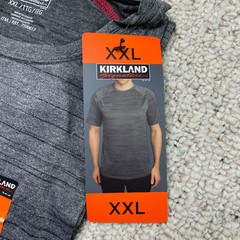 Kirkland Mens Active T Shirt sz XXL Gray Gym Workout Fitness Athleisure NEW
