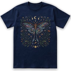 Celestial Luna Moth T-Shirt Galaxy Moon Phases Witchy Boho Nature Lover Gift