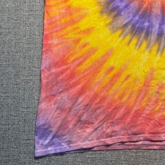Vintage Tie Dye Pizza Place T Shirt Mens XL Purple Red Yellow Spiral Colortone