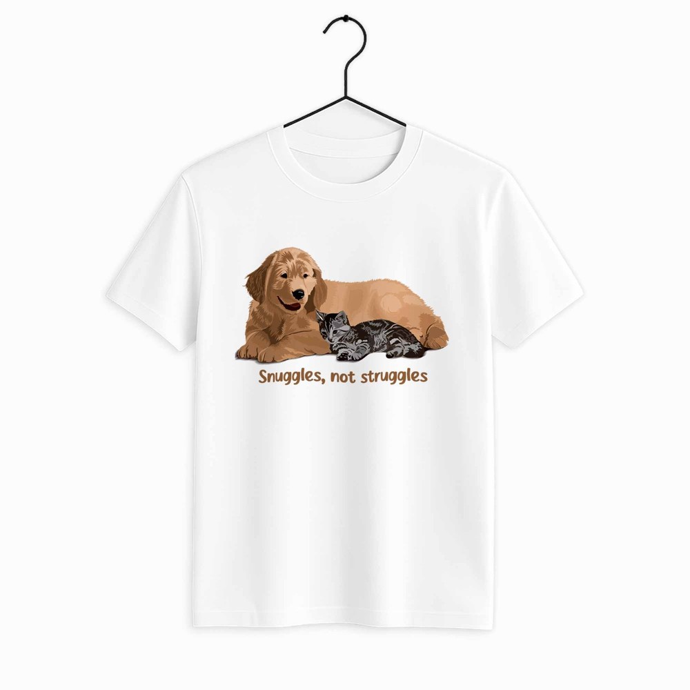 Custom Pet Portrait Dog Cat Memorial Gift Unisex Crewneck T-shirt S-5XL