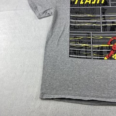 The Flash Shirt Adult Large Gray Graphic Crew Neck Preshrunk Cotton Super Hero