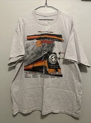 Vintage Daylight Sales Train Locomotive 4449 Railroad Gray Shirt No Tags