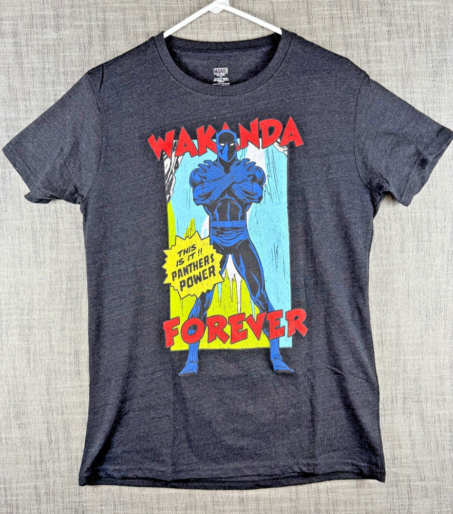 Size M – Marvel Black Panther Wakanda Forever Comic Graphic T-Shirt Black