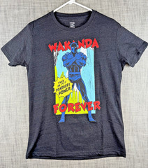 Size M – Marvel Black Panther Wakanda Forever Comic Graphic T-Shirt Black