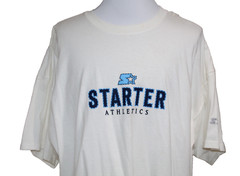 Starter Men’s T Shirt 2XL VINTAGE New With Tags NOS White Tee LOGO 90s Y2k NWT