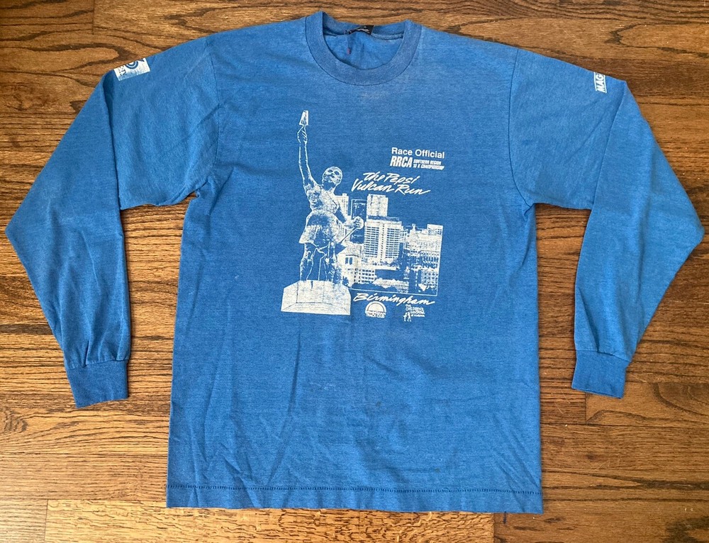 Vintage 1989 Vulcan Run T Shirt Size Large* Birmingham AL Marathon Single Stitch