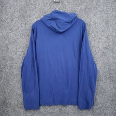 Polo Ralph Lauren Hooded T Shirt Mens L Large Blue Long Sleeve Drawstring Pony