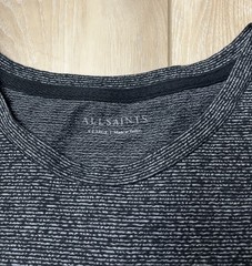 AllSaints Mens Tonic Crew Neck Ramskull T-Shirt Marled Black Size XL