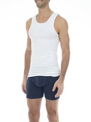 NEW! George Tag Free Comfort Long length A-Shirt Men’s, WHITE, Small, 3-Pack,