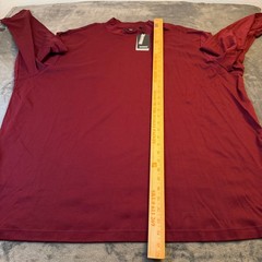 Murano Liquid Luxury Mock Neck Shirt Mens 4XB Burgundy Long Sleeve Cotton NWT