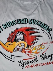 HOT RODS & CUSTOMS Speed Shop Classic Tee Tshirt XL White Front Graphics +BONUS