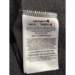 Carhartt Mens 3XL Tall Loose Fit Long Sleeve T-Shirt Gray Orange TK0231-M