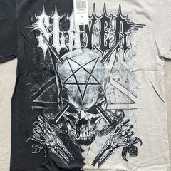 Slayer Skull Split Small Tee Tie Dye Thrash Metal Band Black White Shirt Rock T